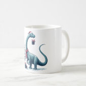 Weihnachten Brontosaurus dinosaurier Kaffeetasse (VorderseiteRechts)