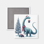 Weihnachten Brontosaurus dinosaurier Magnet (Vorderseite/Rückseite)