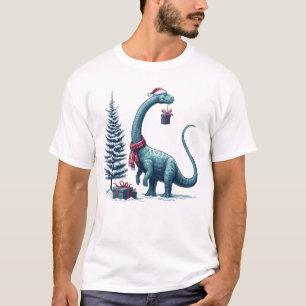 Weihnachten Brontosaurus dinosaurier T-Shirt