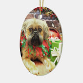 Weihnachten - Brüssel Griffon - Oliver Keramik Ornament (Links)