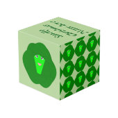 Weihnachten Brüssel Sprout Custom Foto Cube Würfel (Rückseite Schrägansicht)