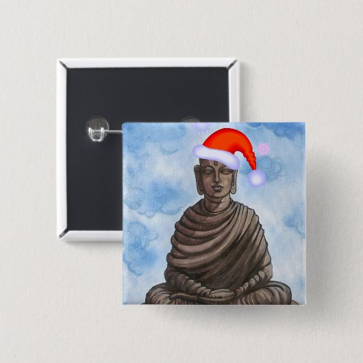 Weihnachten Buddha! Button (Vorne & Hinten)