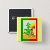 Weihnachten Buddha w/Tree! Button (Vorne & Hinten)