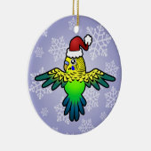 Weihnachten Budgie Keramikornament (Rechts)