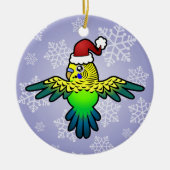 Weihnachten Budgie Keramikornament (Vorne)