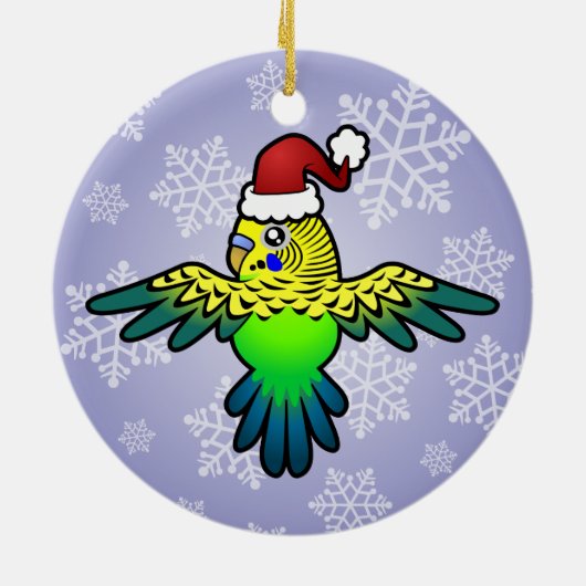 Weihnachten Budgie Keramikornament (Hinten)
