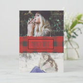 Weihnachten Buffalo Karo Zwei Fotos (Stehend Vorderseite)