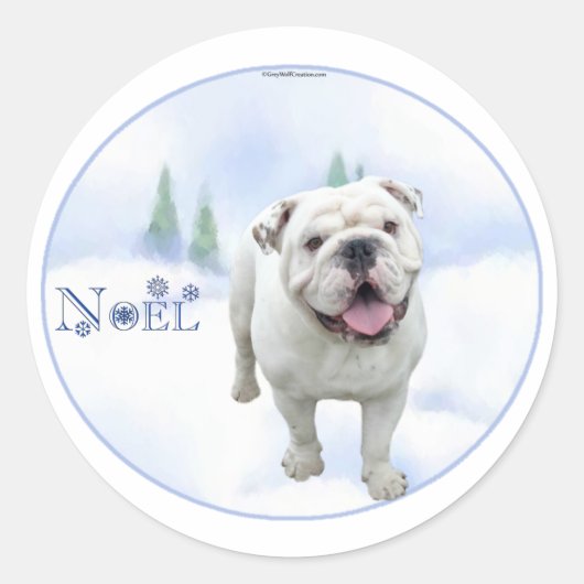 Weihnachten Bulldog Stickers (Vorderseite)