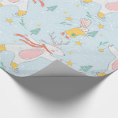 Weihnachten Bunnies & Deer Nahtloses Muster Geschenkpapier (Ecke)