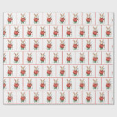 Weihnachten Bunnies mit Skis und Schneeflocken Geschenkpapier (Flach)