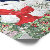 Weihnachten Bunny Rabbits Niedlich Holiday Art Fes Poster (Ecke)