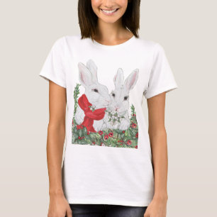Weihnachten Bunny Rabbits Niedlich Holiday Festiva T-Shirt