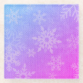 Weihnachten bunt Schneeflocken Glass Untersetzer (Vorderseite)