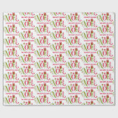 Weihnachten bunt und lustig Typografie zurücktrete Geschenkpapier (Flach)