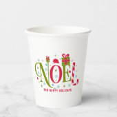 Weihnachten bunt und lustig Typografie zurücktrete Pappbecher (Vorderseite)