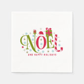 Weihnachten bunt und lustig Typografie zurücktrete Serviette (Vorderseite)