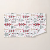 Weihnachten, bunt, Weihnachtsbaum, rot, grün Badhandtuch Set (Handtuch)