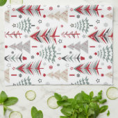 Weihnachten, bunt, Weihnachtsbaum, rot, grün Geschirrtuch (Gefaltet)