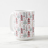 Weihnachten, bunt, Weihnachtsbaum, rot, grün Kaffeetasse (Vorderseite Links)