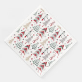 Weihnachten, bunt, Weihnachtsbaum, rot, grün Serviette (Ecke)