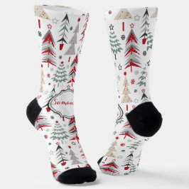 Weihnachten, bunt, Weihnachtsbaum, rot, grün Socken