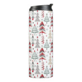 Weihnachten, bunt, Weihnachtsbaum, rot, grün Thermosbecher (Nach links gedreht)