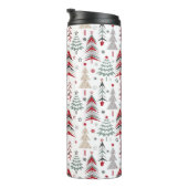 Weihnachten, bunt, Weihnachtsbaum, rot, grün Thermosbecher (Nach rechts gedreht)
