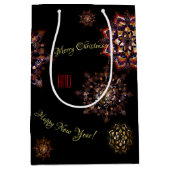 Weihnachten - bunte und helle Schneeflocken Mittlere Geschenktüte (Vorderseite)