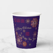 Weihnachten - bunte und helle Schneeflocken Pappbecher (Vorderseite)