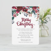 Weihnachten Burgund Party Einladung (Stehend Vorderseite)