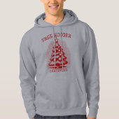 Weihnachten - Burgund Retro Halftone Tree Hoodie (Vorderseite)