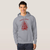 Weihnachten - Burgund Retro Halftone Tree Hoodie (Vorne ganz)