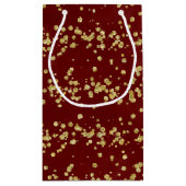 Weihnachten Burgund und Imitate Gold Glitzer Urlau Kleine Geschenktüte (Rückseite)