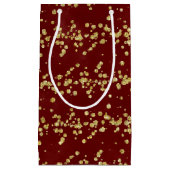 Weihnachten Burgund und Imitate Gold Glitzer Urlau Kleine Geschenktüte (Vorderseite)