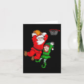 Weihnachten Bysketbyll Santa Claus Slam Dunk Elf S Karte (Vorderseite)