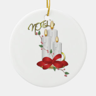Weihnachten Candle Ribbon von unserem Haus zu Ihre Keramik Ornament