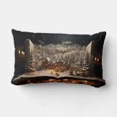 Weihnachten Candlelit Storybook Bergdorf Lendenkissen (Rückseite)