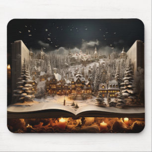 Weihnachten Candlelit Storybook Bergdorf Mousepad