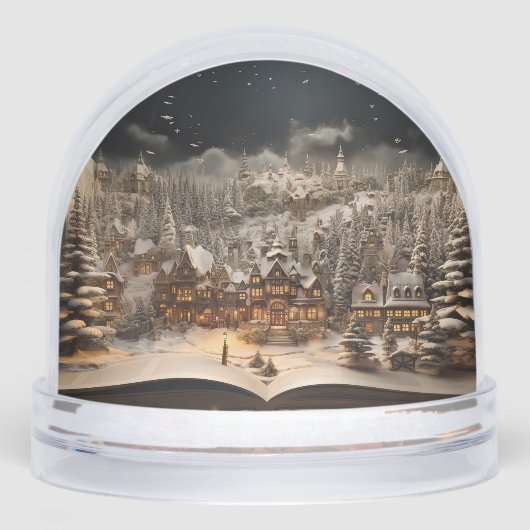 Weihnachten Candlelit Storybook Bergdorf Schneekugeln (Vorderseite)
