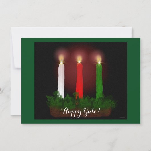 Weihnachten Candles Winter Solstice Rodelbahn mit  Einladung (Rückseite)