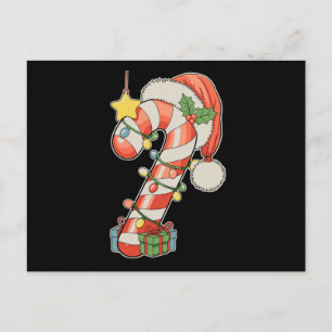Weihnachten Candy Cane Santa Hut Xmas Urlaubszeit Postkarte