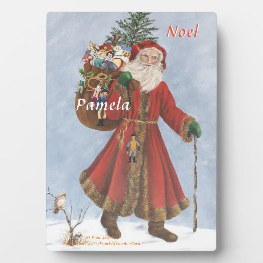 Weihnachten, Cane und Geschenke im Schnee Fotoplatte (Vorderseite)