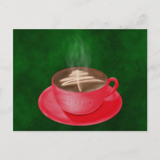 Weihnachten Cappuccino Kunst Postkarte (Vorderseite)