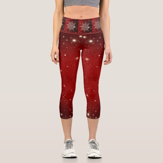 Weihnachten Capri Leggings (Vorderseite)