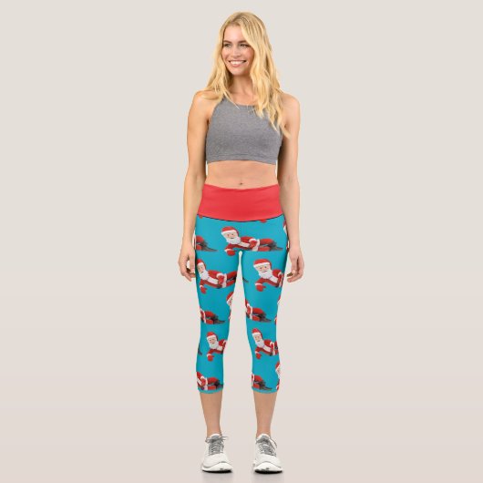 Weihnachten Capri Leggings (Vorderseite)