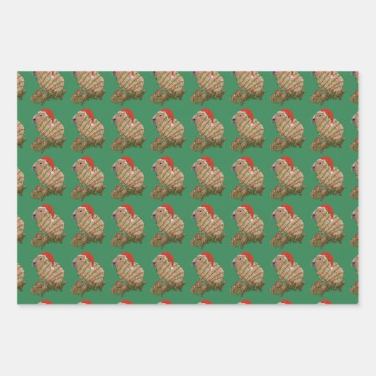 Weihnachten Capybara Familie in Lights ummantelt Geschenkpapier Set (Vorderseite)