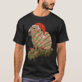 Weihnachten Capybara Familie in Lights ummantelt T-Shirt (Vorderseite)