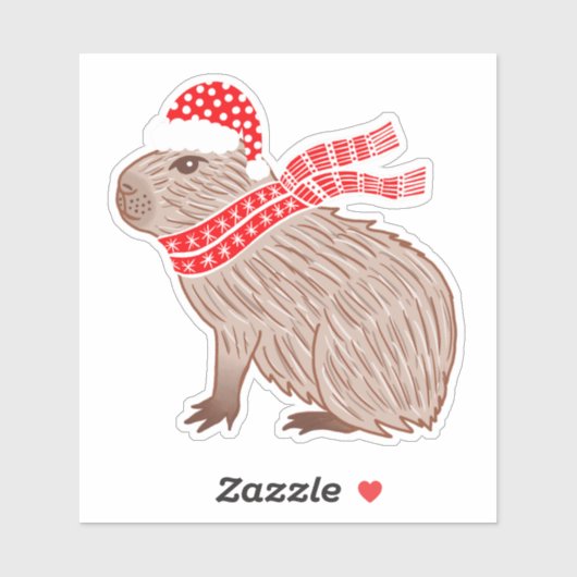 Weihnachten Capybara Funny Animal Lovers Aufkleber (Blatt)