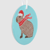Weihnachten Capybara Funny Animal Lovers Ornament (Vorderseite)