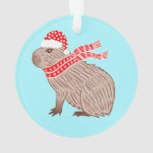 Weihnachten Capybara Funny Animal Lovers Ornament (Rückseite)